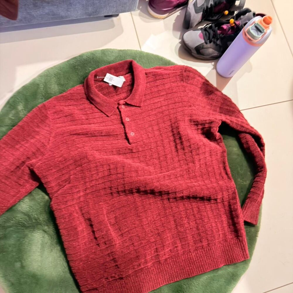 Old-navy Men's Red and Burgundy Jumper